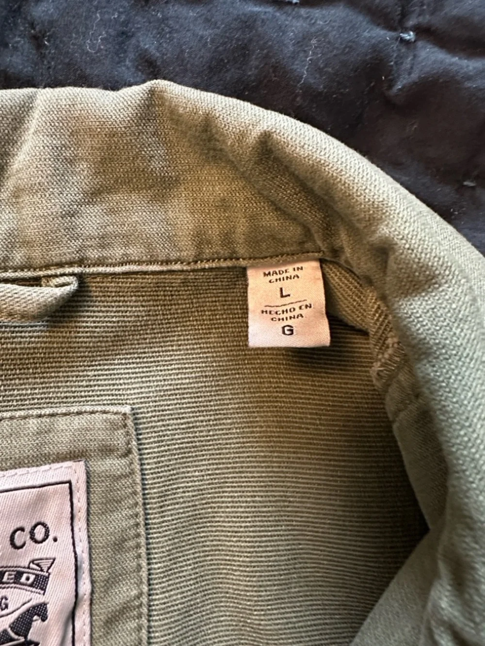 Levi’s Embroidered Flowers Military Jacket 
Size L Army Green NWOT - Picture 6 of 10